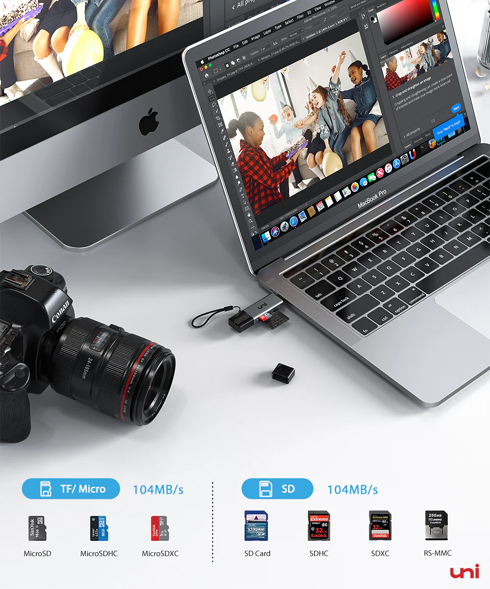 USB C & USB 3.0 to SD/MicroSD Card Reader | UHS-I | PIXEL - Image 3