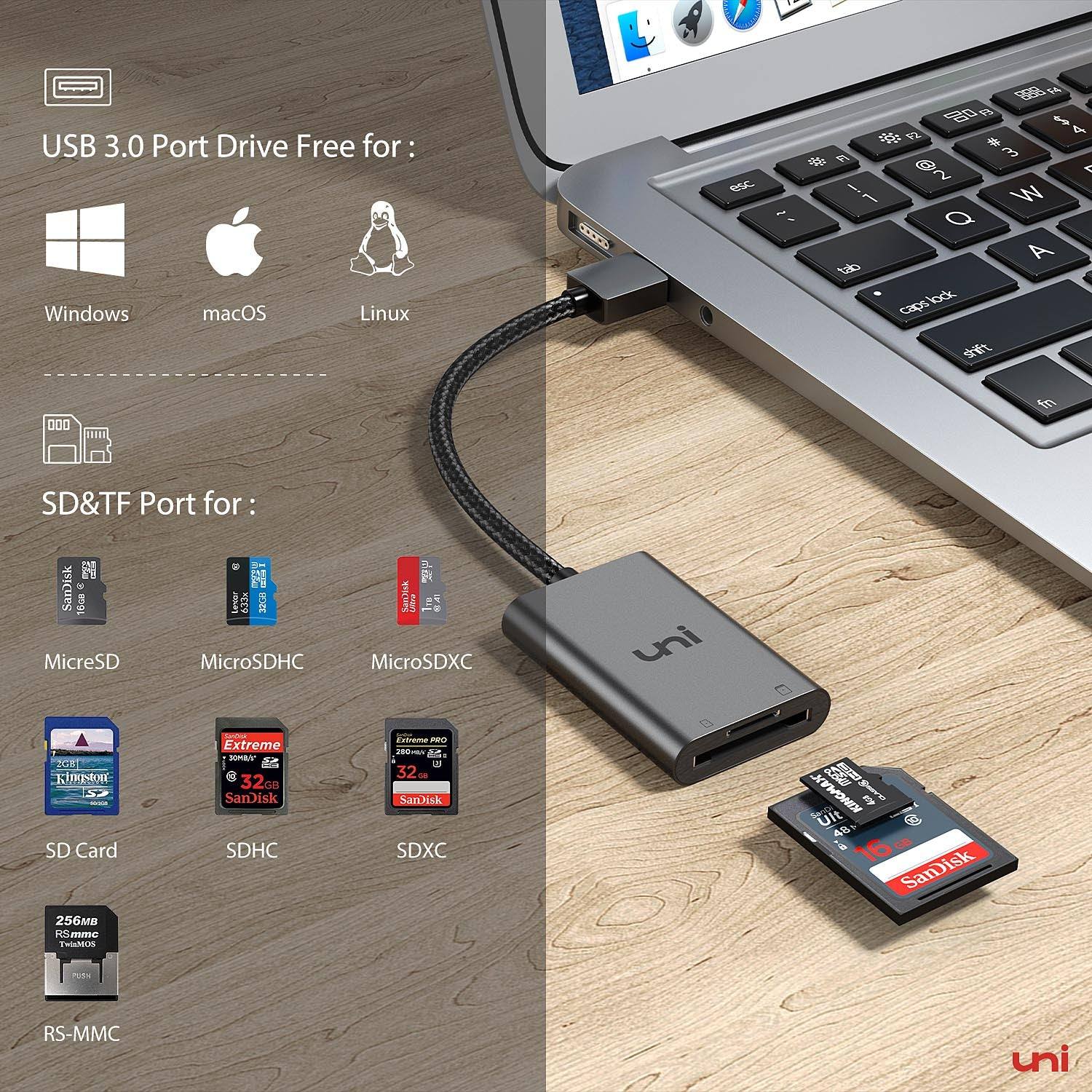 USB-A to SD/MicroSD Card Reader - Braided | UHS-I | PIXEL - Image 5