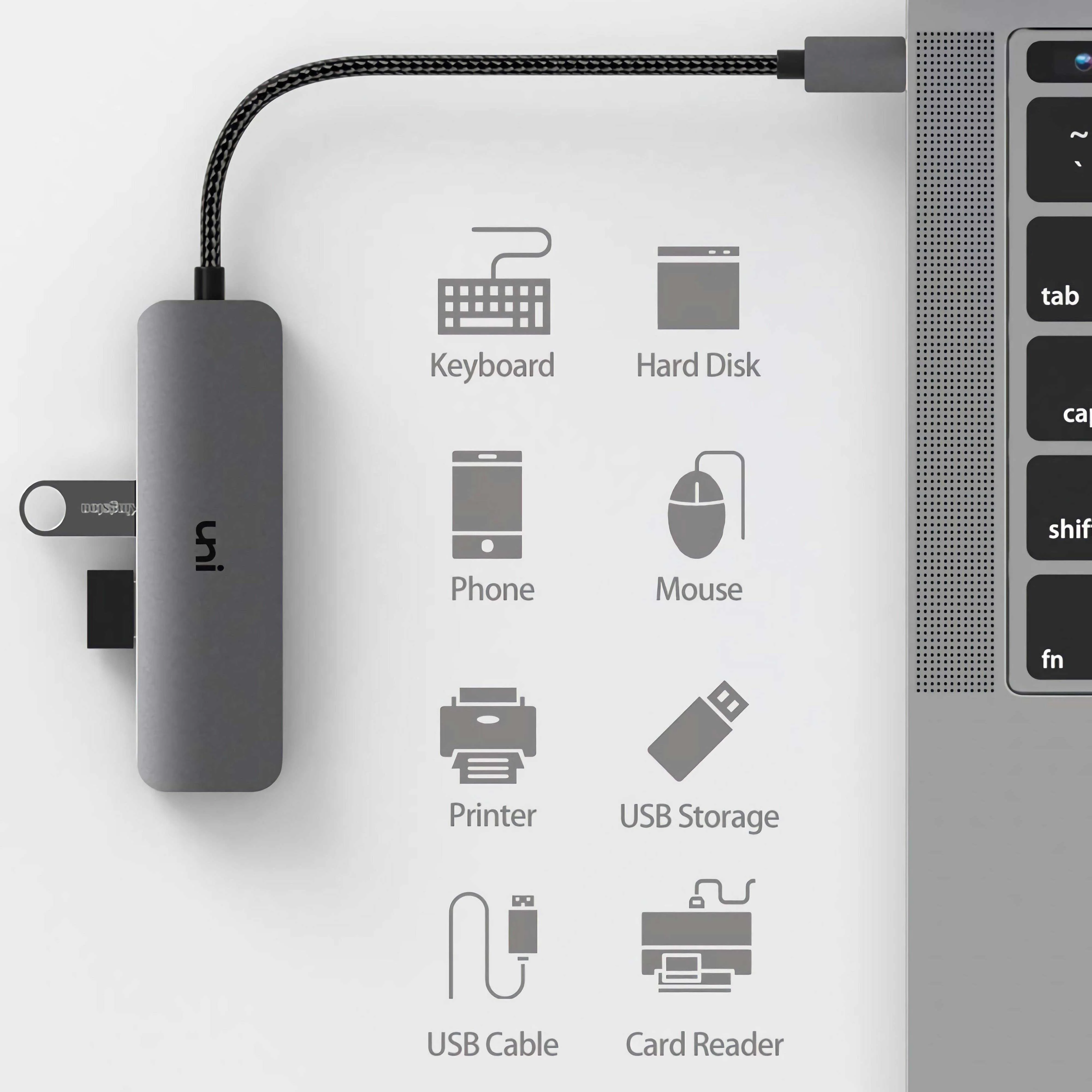 USB-C Hub ( 4 in 1 ) | PD | Uflat - Image 6