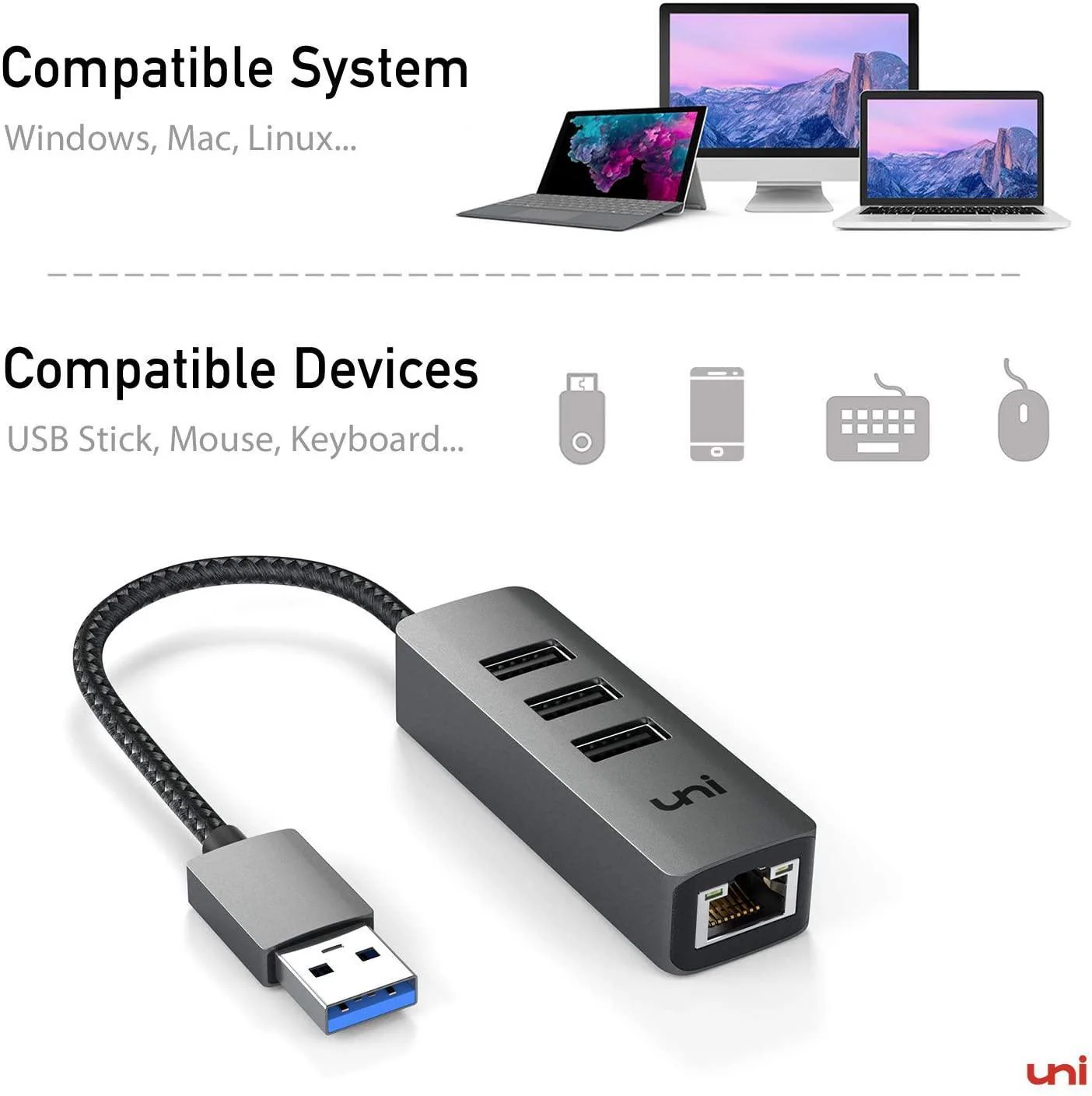 USB-A Hub ( 4 in 1 ) | USB 3.0 | Unet - Image 5